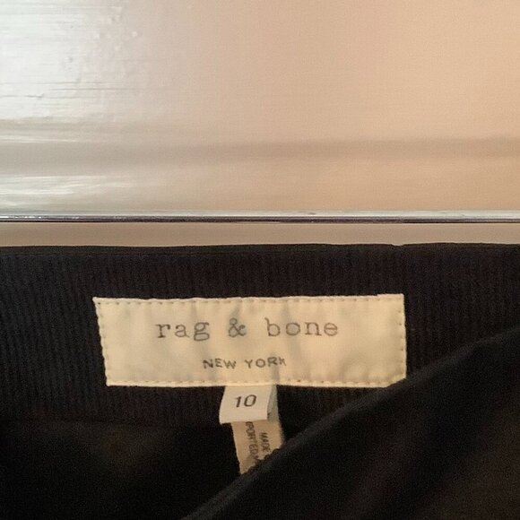 rag & bone women's tailored pants 10 black back zipper slim ankle cotton - Picture 4 of 10